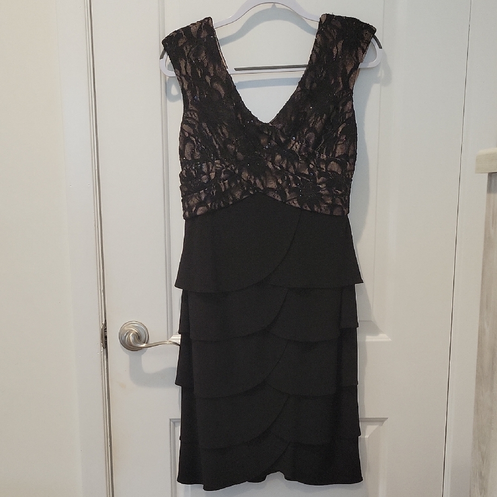 Patra Elegant Black Lace Dress